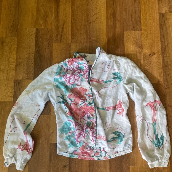 Vintage  70’s You Babes Floral Whimsical Guazey Boho Blouse Sz M - Picture 1 of 4